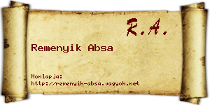 Remenyik Absa névjegykártya
